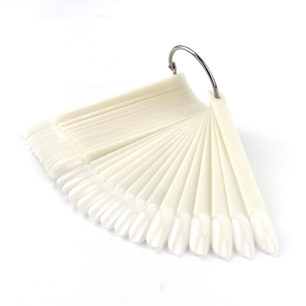 Палитра на кольце в ассортименте, 50 типс (овал прозрач,молоч)