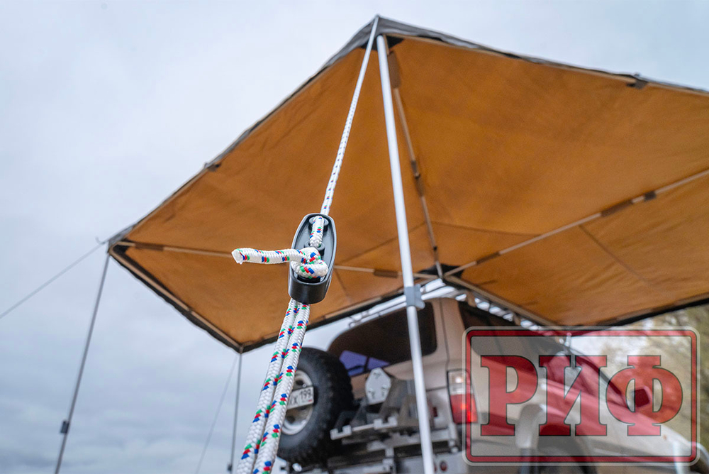 Маркиза автомобильная комбинированная (прямоугольная с веерной частью) 2,0х2,5 м (правая) РИФ