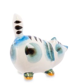 ГЛ- 372 Фигурка «Кот-Пузан» цв. (Гжельский фарфор)