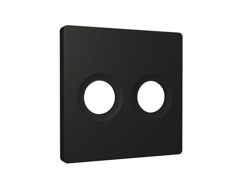 AP8133 Лицевая панель ALFA (Черный матовый) для TV двойной розетки QUANT