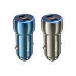 Автомобильный адаптер Hoco Z48 на 2 Type-C, 013191 Синий