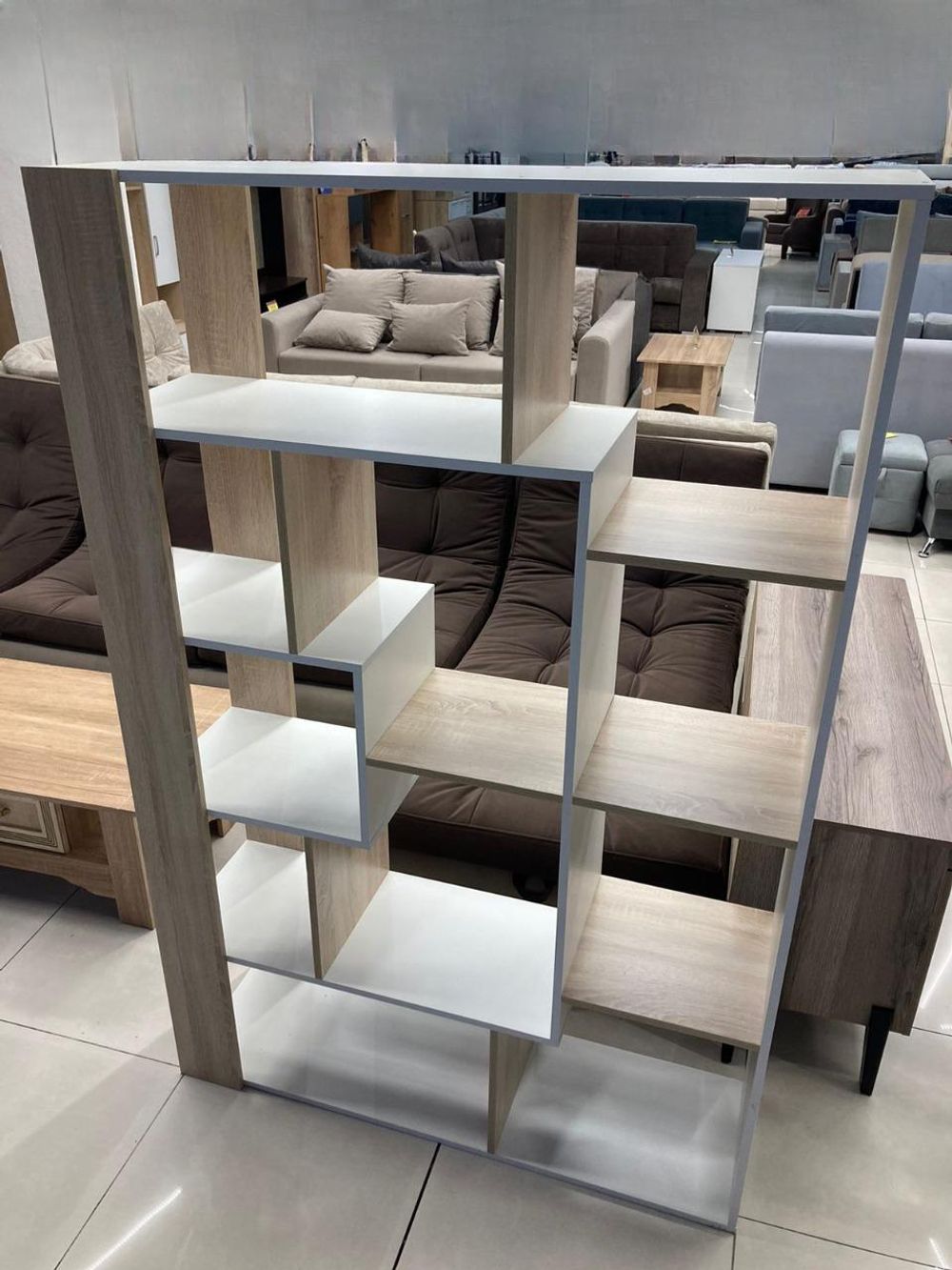 Стеллаж В-10 ЛДСП Бруно дуб сонома/белый