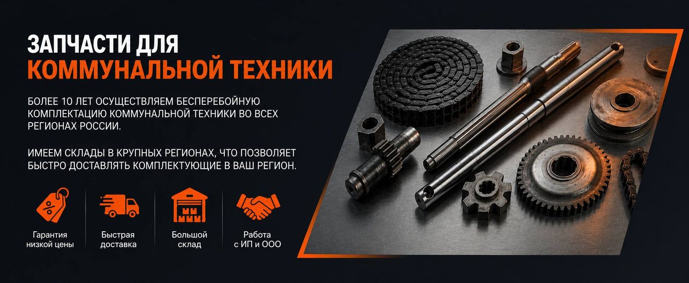 Запчасти для коммунальной техники: более 10 лет, склады в регионах, быстрая доставка, работа с ИП и ООО.