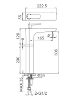 Смеситель для раковины высокий WONZON & WOGHAND SHARK, Хром (WW-481104-CR)