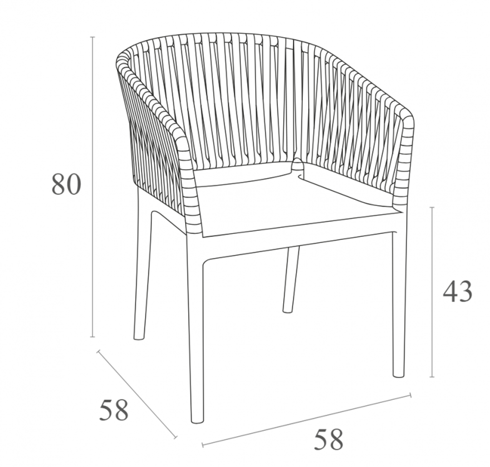 Кресло пластиковое Siesta Contract Portofino, бежевый
