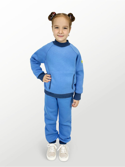 Худи для детей, модель №3, утепленный, рост 104 см, голубой