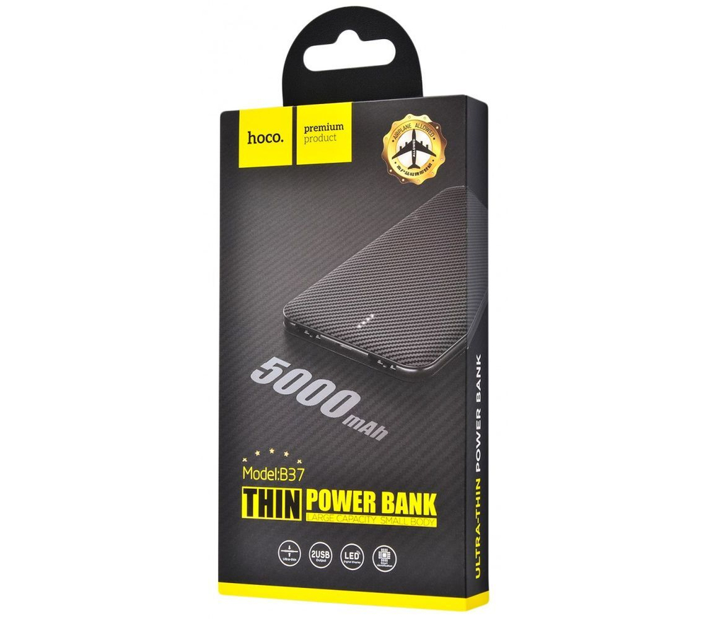 Power Bank 5000mAh, Hoco B37, черный