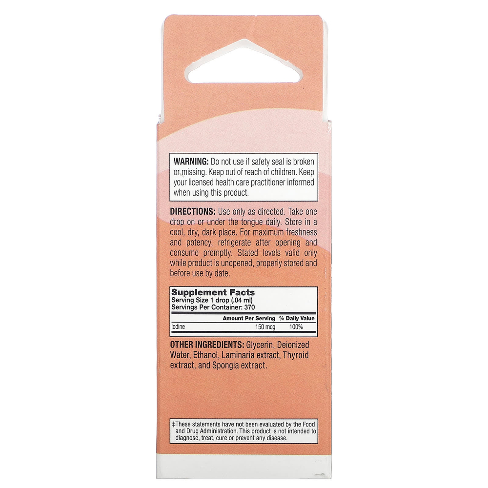Natural Balance, Thyadine, поддержка здоровья щитовидной железы, без добавок, 150 мкг, 15 мл (0,5 жидк. унц.)