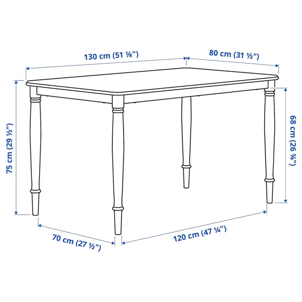 Стол и 4 стула - DANDERYD / DANDERYD IKEA/ ДАНДЕРИД ИКЕА, 130х80х75 см, коричневый/черный/серый