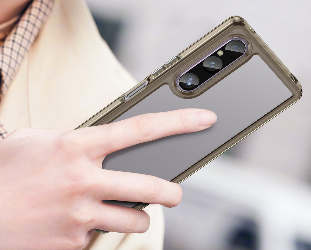Чехол с мягкими усиленными рамками серого цвета для Sony Xperia 1-5 Марк 5 с 2023 года, увеличенные защитные свойства