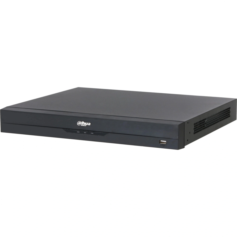16-канальный IP-видеорегистратор Dahua c PoE до 448Мбит/с; 2 SATA III до 20Тбайт; 1 HDMI (8K), 1 VGA; 1 RJ45 1000Мбит/с, 8 RJ45 100Мбит/с (PoE/PoE+, до 130Вт, поддержка ePoE);трев
