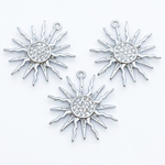 Подвеска Солнце, родиевое покрытие, фианиты, размер 17*16 мм, цена за 1 шт