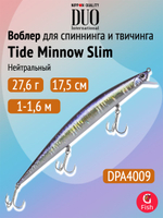 Воблер DUO Tide Minnow Slim 175SP, CCC0386 Grey Mullet, 175 мм, 27,6 г, нейтральный, минноу
