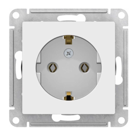 Розетка с/у Atlasdesign ATN000143, 1 гнездо, с/з, белая