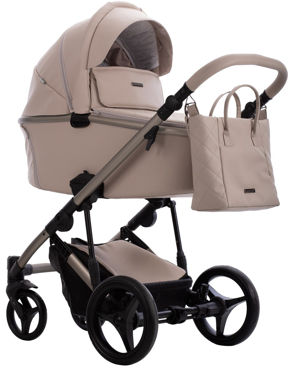 Детская коляска Bebetto Loren Sand 2 в 1 01 св.бежевая кожа