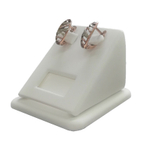 Подставка для серег/наклонная/2 язычка/окошко для бирки/прорезь для нитки/основание