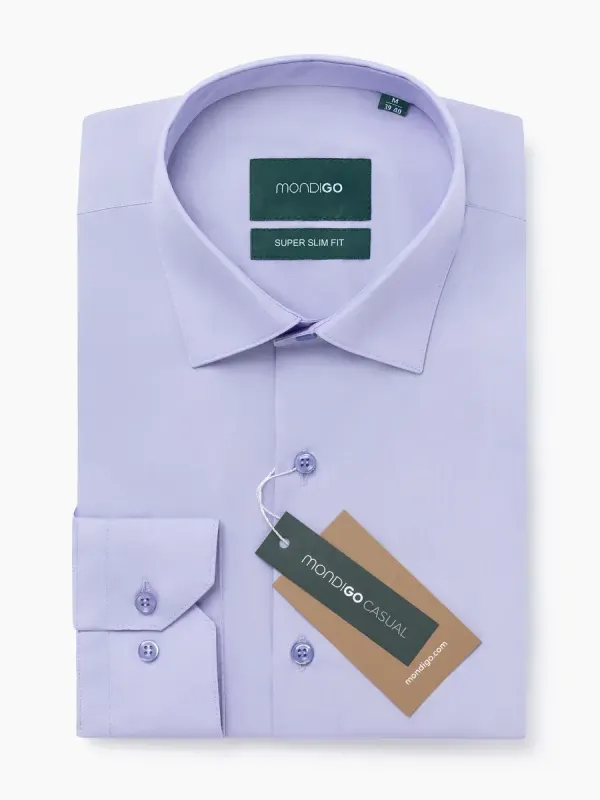 Рубашка приталенная с вытачками на спине SUPER SLIM FIT, лавандовая