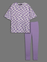 Костюм для девочки летний в клетку