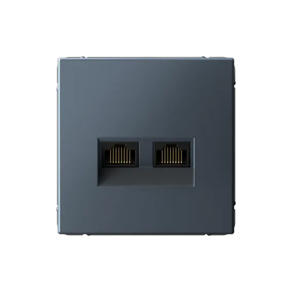 Розетка компьютерная 2-м ArtGallery RJ45 + RJ45 кат.5E механизм грифель SE GAL000785