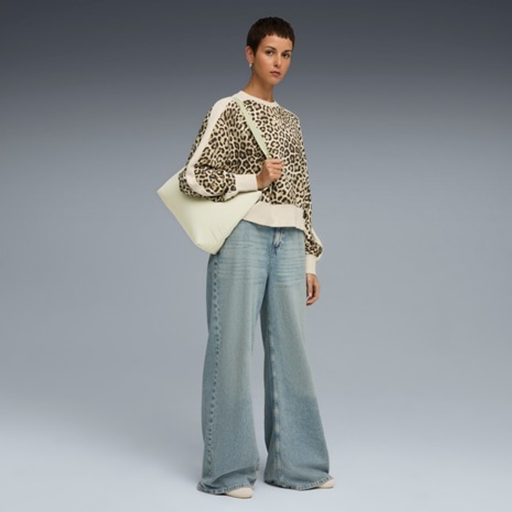 Толстовка женская PUMA T7 LEO LUXE AOP Over-Oversized Crew TR