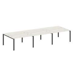 Metal System Рабочая станция на 6 мест на П-образном м/к БП.СМ-6.3 Дуб Наварра/Металл Антрацит 4200*