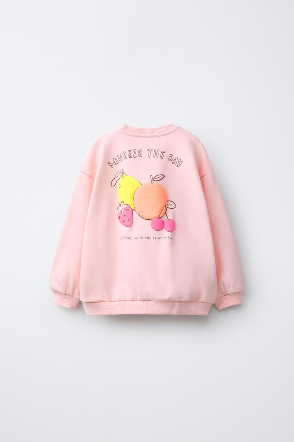 ZARA ТОЛСТОВКА С РЕЛЬЕФНЫМ ПРИНТОМ, МАНДАРИНОВЫЙ