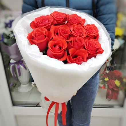 Букет из 11 роз сорта "NINA" (Эквадор 60 см)