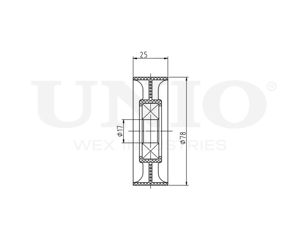 Ролик направляющий приводного ремня UNIO TNS-10231