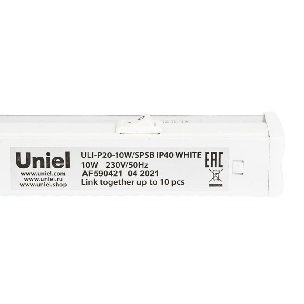 ULI-P20-10W-SPSB IP40 WHITE Светильник для растений светодиодный линейный. 560мм. выкл. на корпусе. Спектр для рассады и цветения. TM Uniel