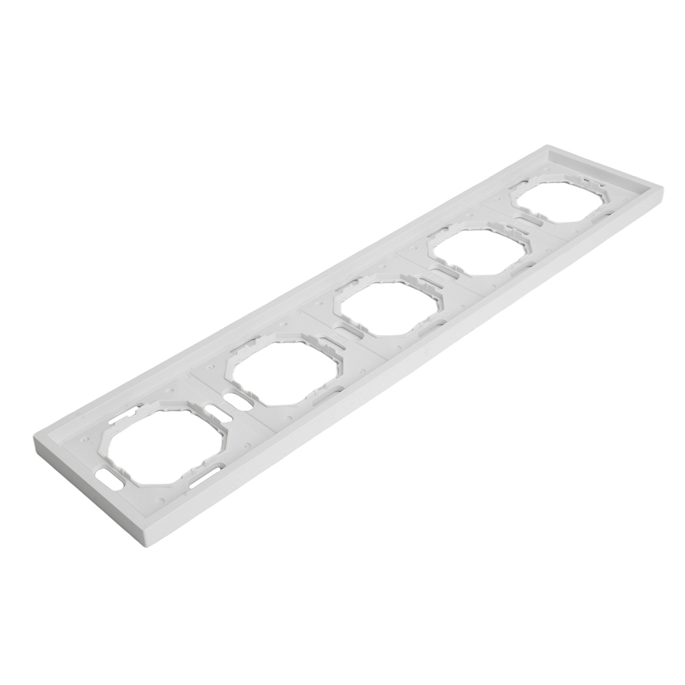 Рамка STEKKER, PFR00-5005-01 5-местная, серия Эмили, белый фарфор, soft touch 49888