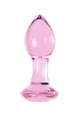Анальная втулка Sexus Glass, стекло, розовая, 8,5 см