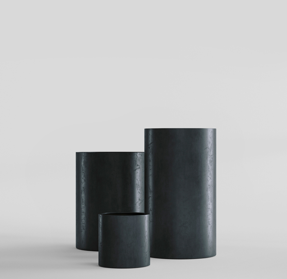 Кашпо, коллекция Concrete (Midnight), форма CYLINDER