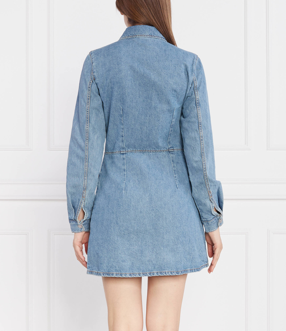 Платье TJW LS BADGE DENIM MINI Tommy Jeans - голубой(DW0DW15892)