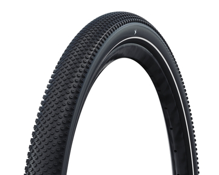 Покрышка 28x2.25 (57-622) 05-11654644 HS473 G-ONE ALLROUND Perf, RaceGuard, ADDIX Green TLR (кевлар/складная) черная со светоотр полосой SCHWALBE