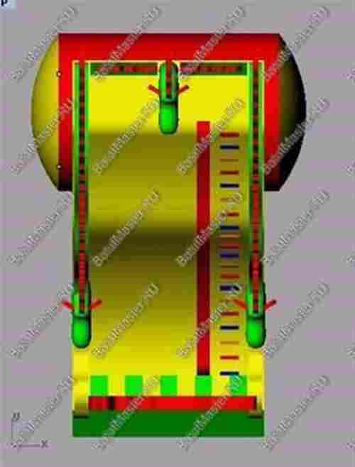 Коммерческий надувной батут-горка "Огненный дракон" 15*7*9 м