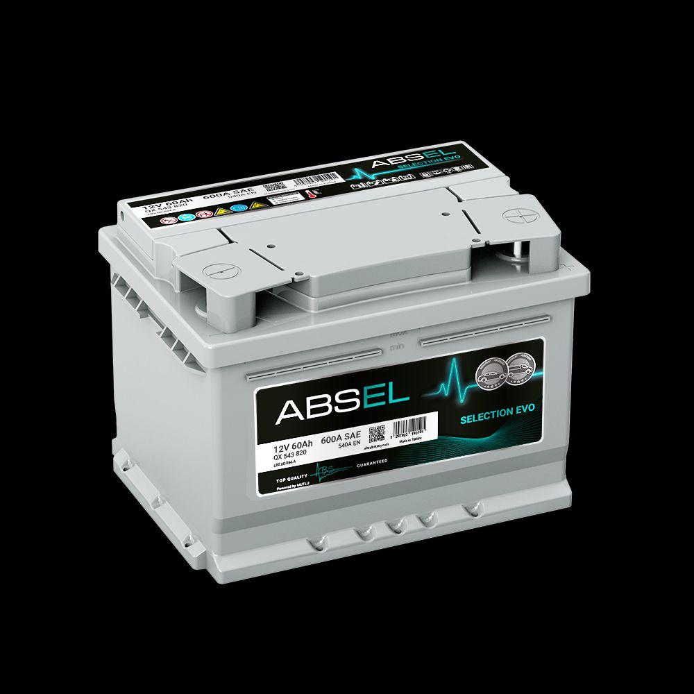 Аккумулятор 6СТ- 60 А.ч., о.п., ABSEL SELECTION (242*175*175)
