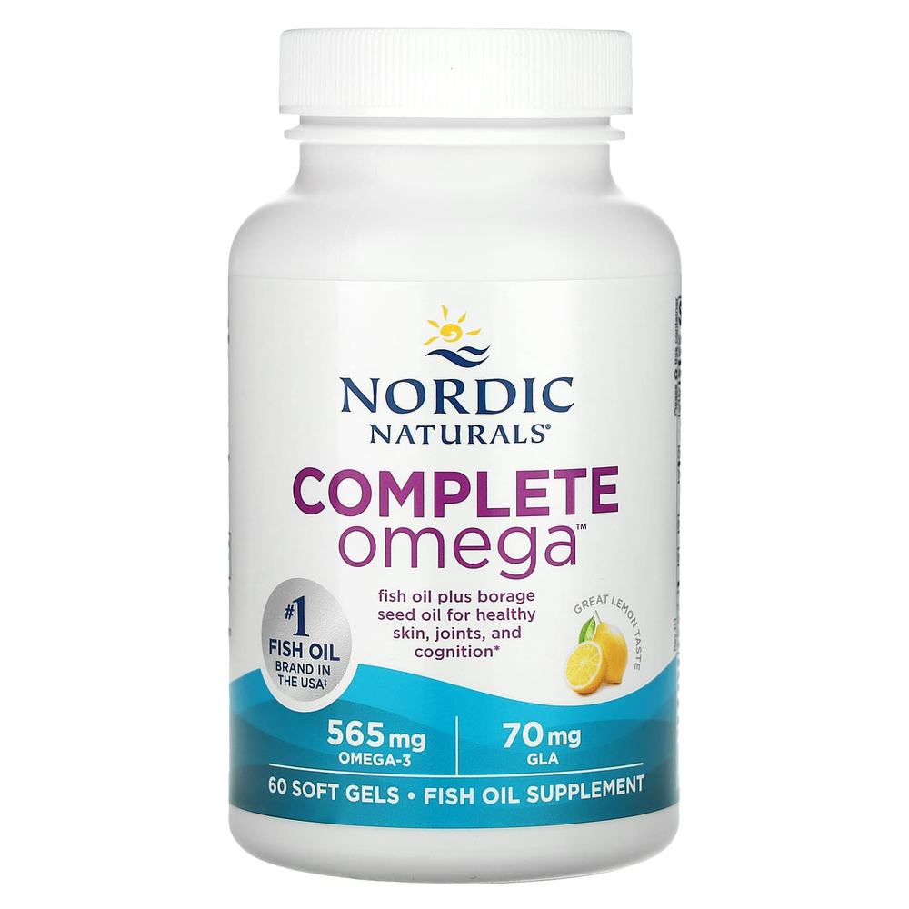 Nordic Naturals, Complete Omega, лимон, 60 мягких таблеток
