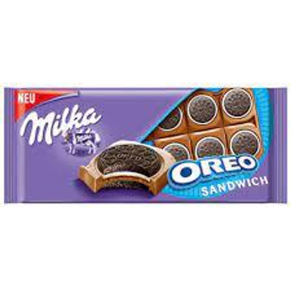 Milka  Орео Шоколад Сэндвич с Печеньем 92г
