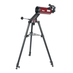 Телескоп Veber NewStar MAK90 AZIII с красной трубой на штативе, передний ракурс