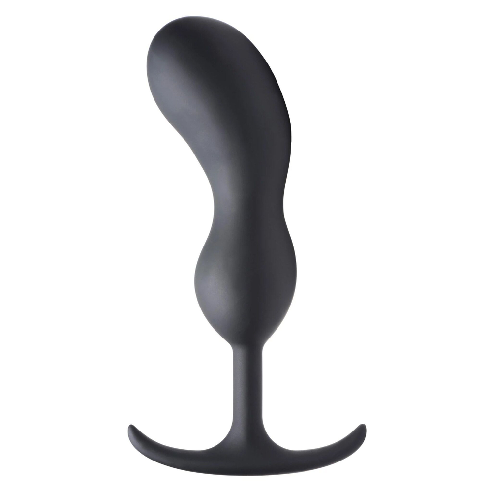 Черный массажер простаты с утяжелителями Premium Silicone Weighted Prostate Plug XL - 20,8 см. (Цвет: черный)