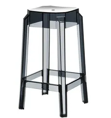 Полубарный табурет Fox 65 прозрачный черный