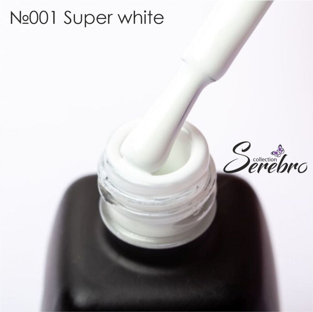 Гель-лак &quot;Serebro&quot; №001 Super white, 11 мл