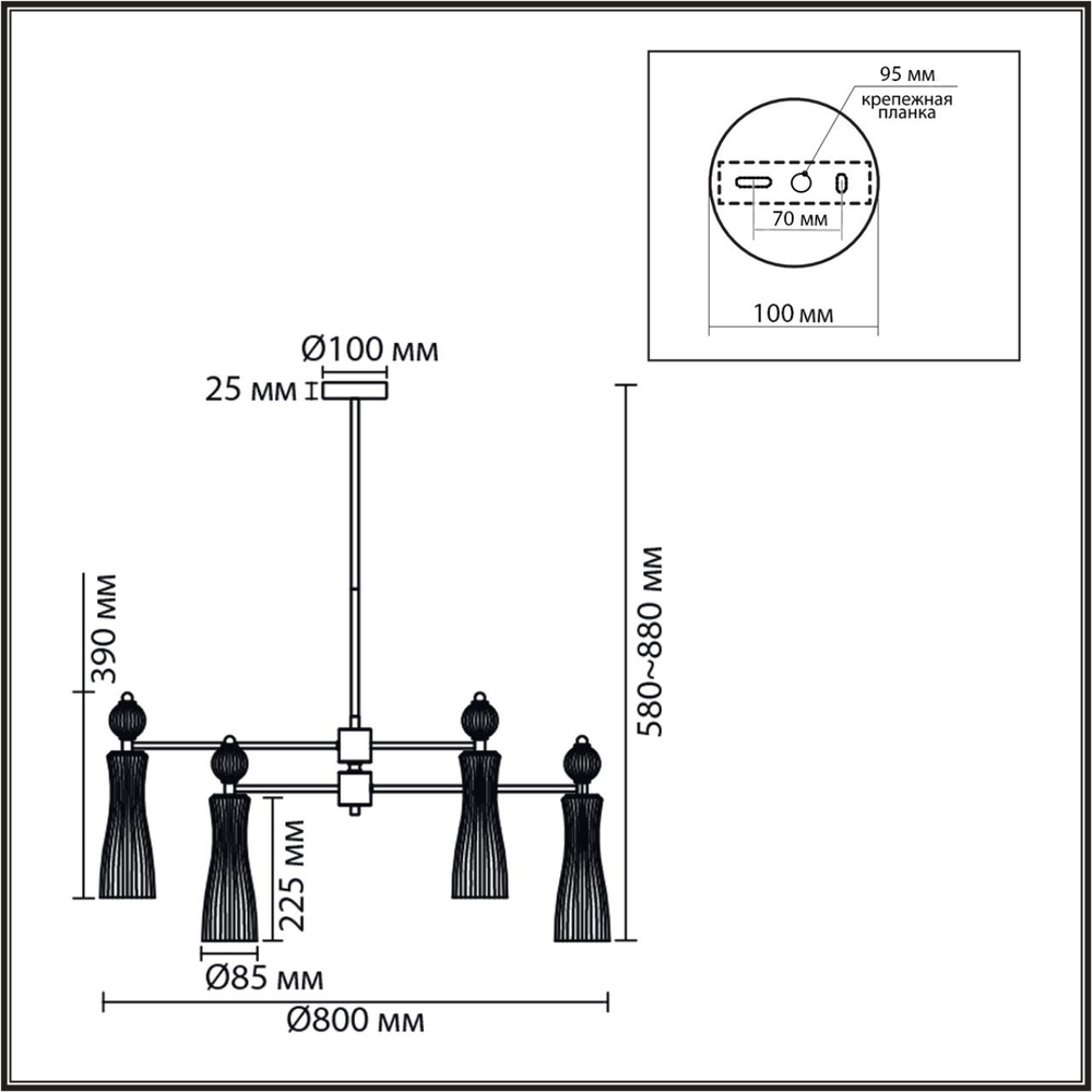 8268/8 NEOCLASSI LN26 160 хром/белый/прозрачный, металл/керамика/стекло Люстра Е14 8*40W 220V EMILY