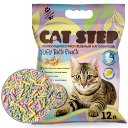 CAT STEP Tofu Tutti Frutti Наполнитель комкующийся растительный
