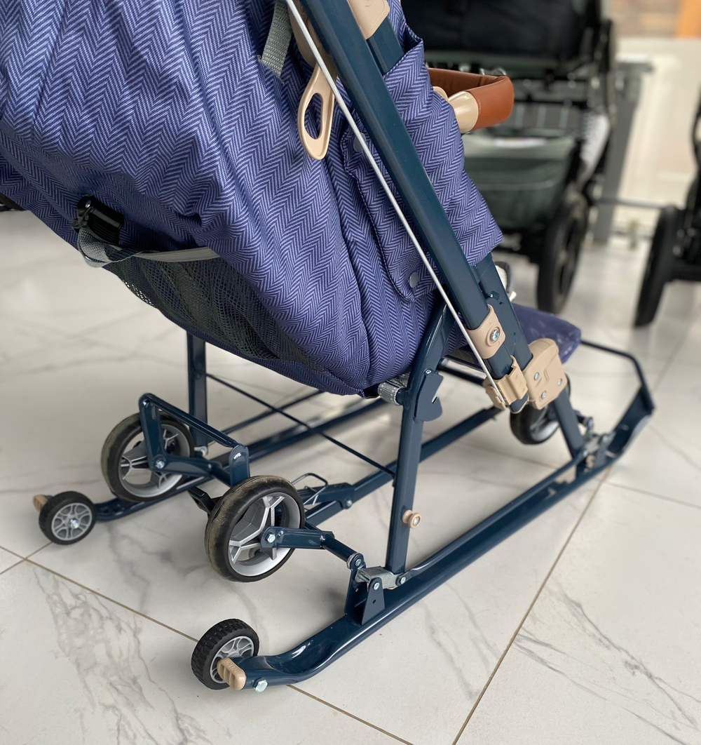 Коляска комбинированная «Ника Детям 7-8K» в ёлочку синий (арт. НД7-8K/1)