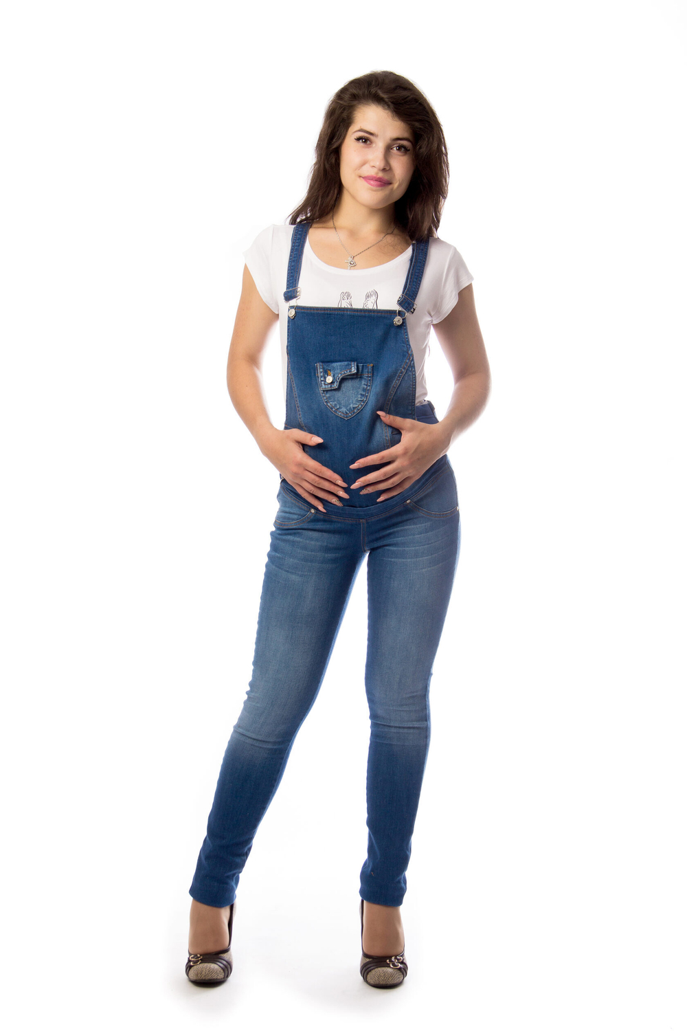 Комбинезон для беременных джинсовый синий