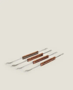 ZARA HOME НАБОР ВИЛОК ДЛЯ ОМАРОВ (НАБОР ИЗ 4 ПРЕДМЕТОВ), КОРИЧНЕВЫЙ