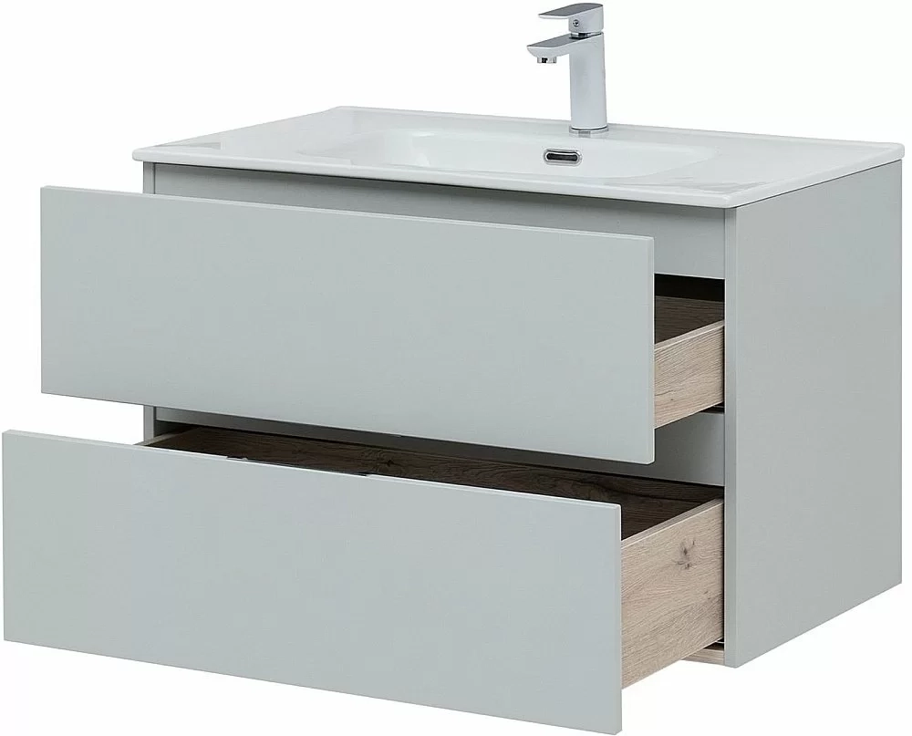 Тумба с раковиной Aquanet Алвита New 277516 80 серый