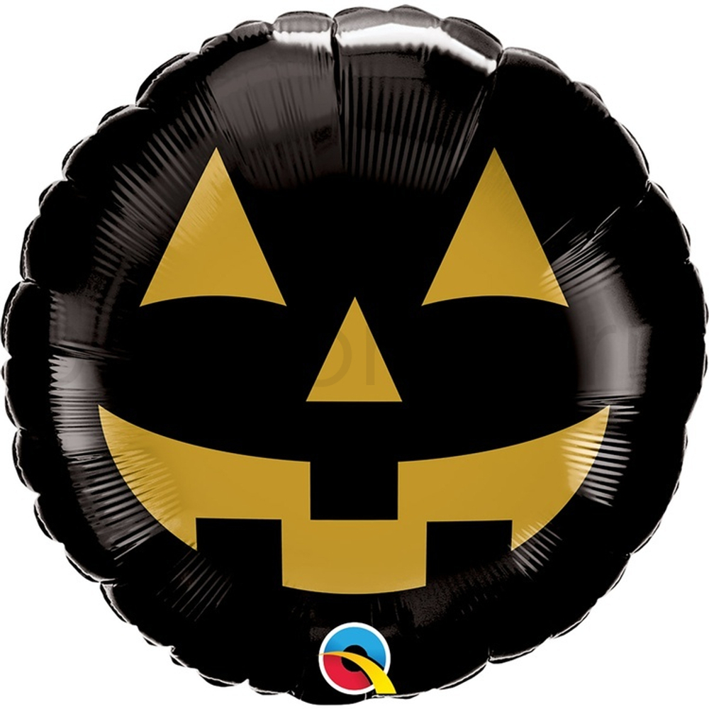 Фольгированная фигура, круг, HWN Тыква Джека черная,18"/45CM