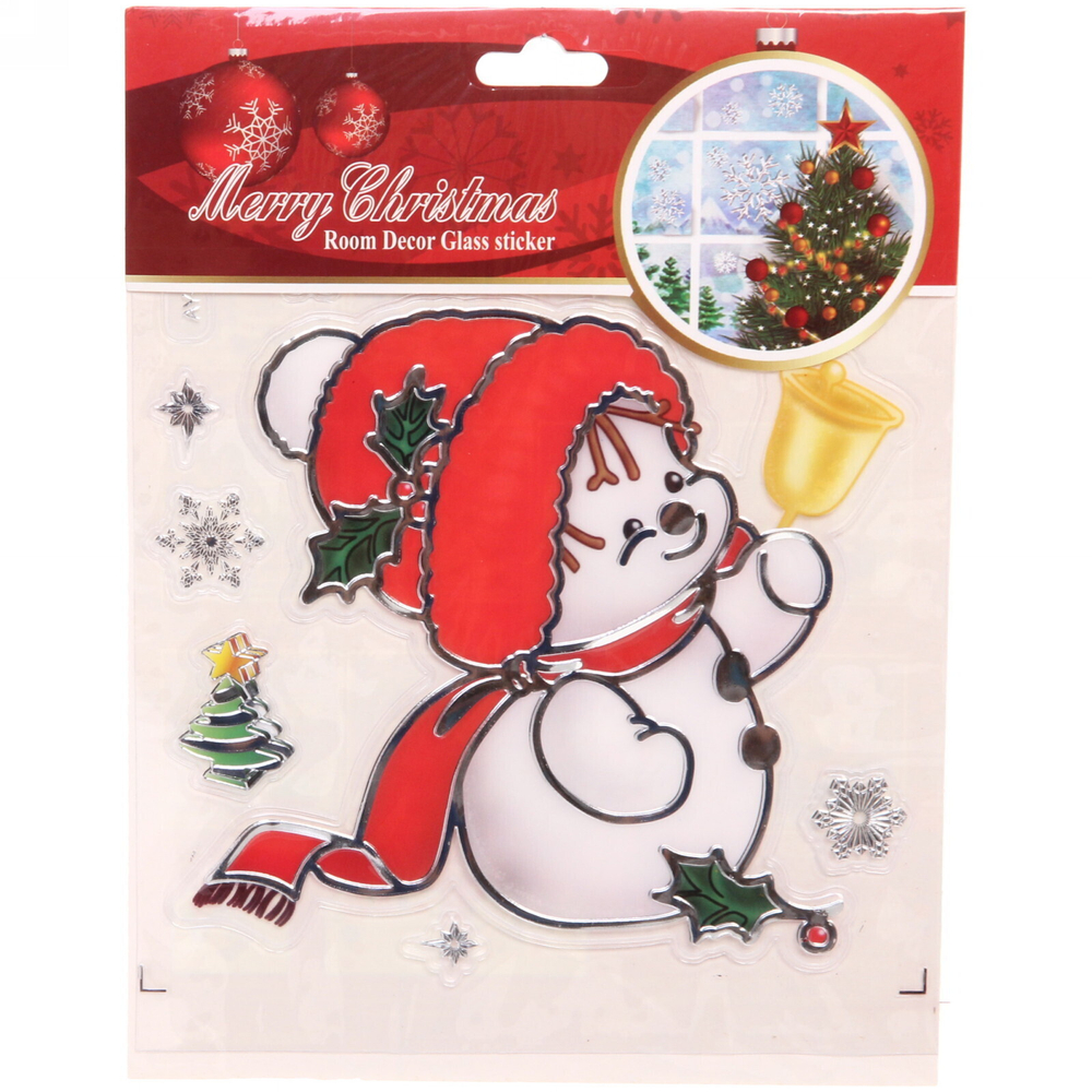 Наклейка новогодняя «Новогодняя радость» , лист 16х21.5 см,микс